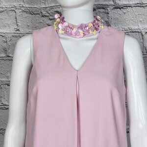 Alex Marie Stephanie Pale Lilac Floral Neck Shift Dress, Women's 2